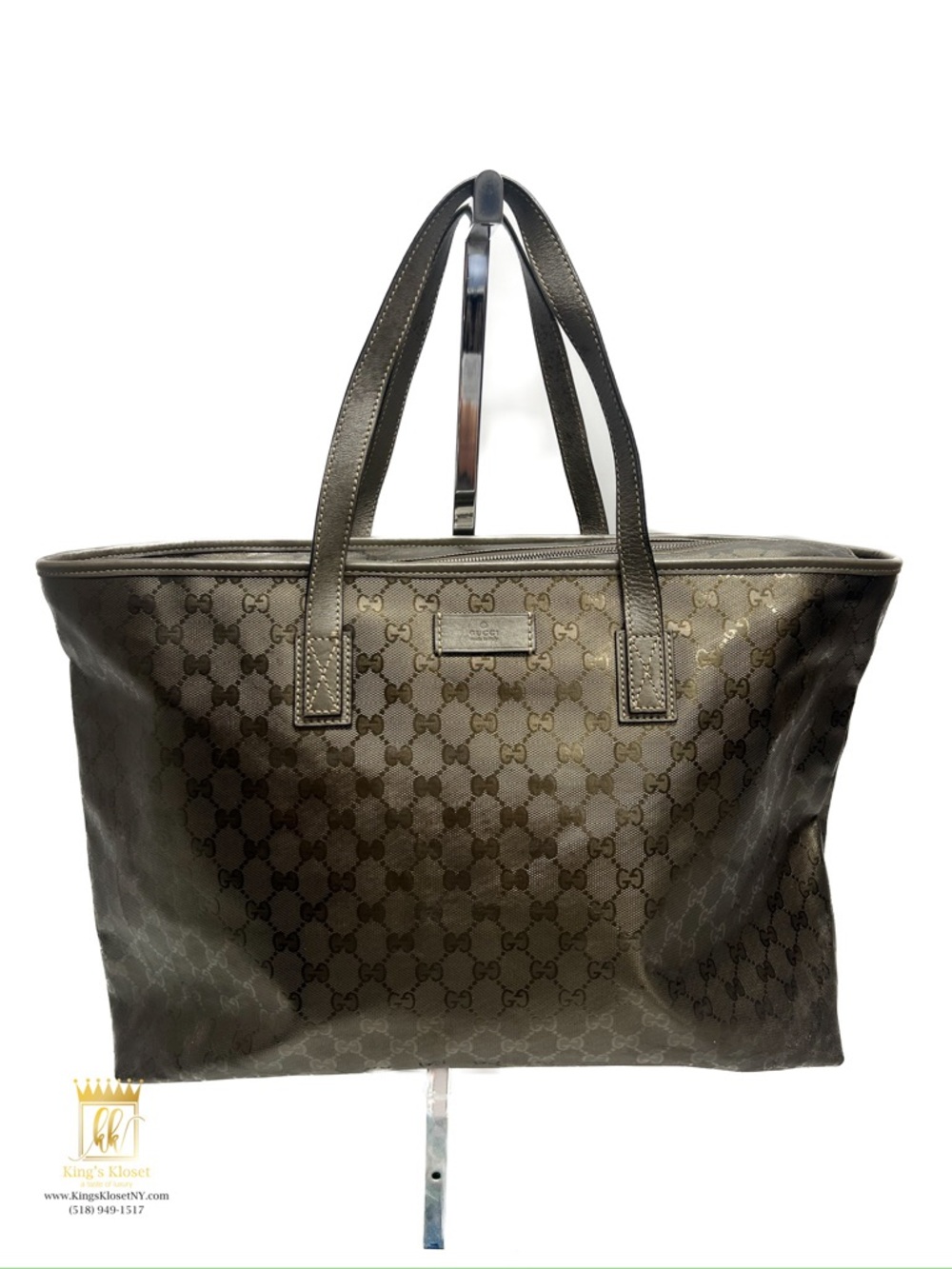 Gucci Metallic Tote Bag Zip Top XC
